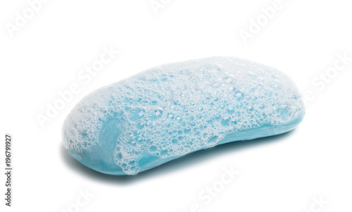 soap blue with foam isolated