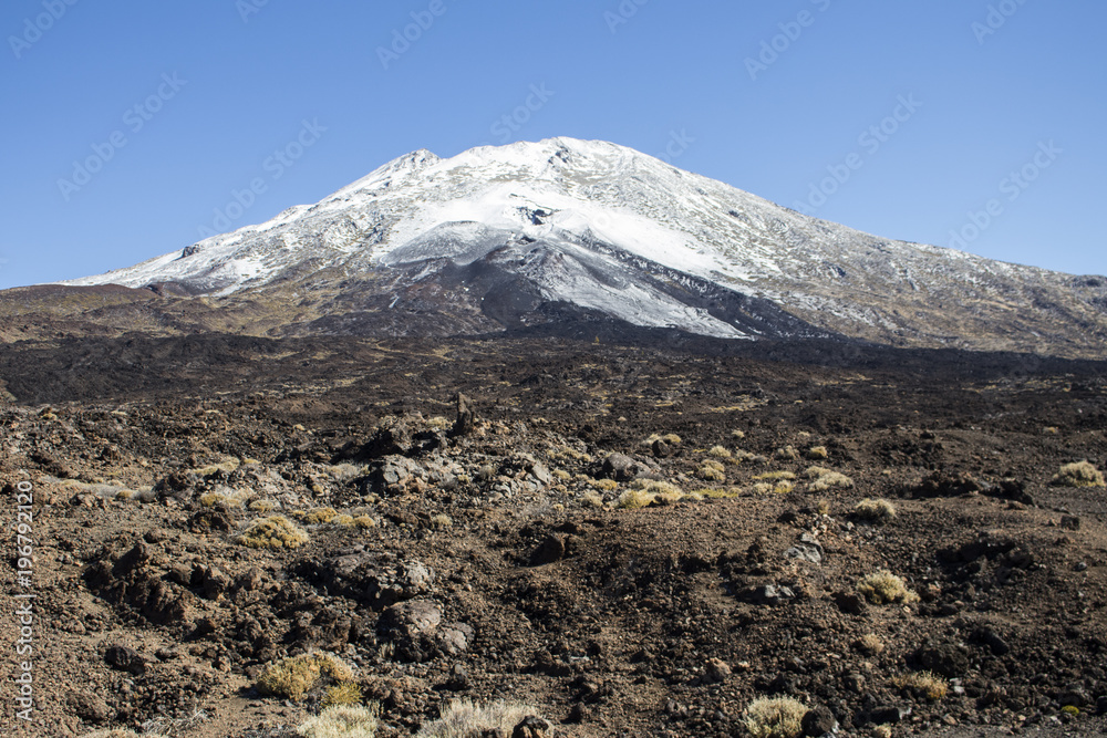 National park El Teide, view of a mountain range, rock formations