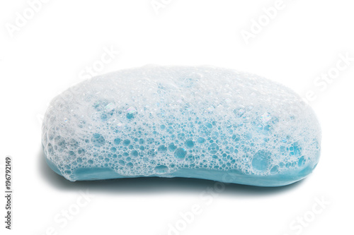 soap blue with foam isolated