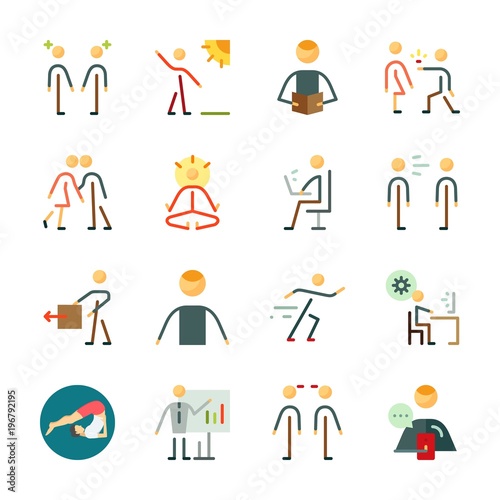 icon Human with male, ceo, stick man, scream and dialogue