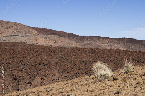 National park El Teide, view of a mountain range, rock formations