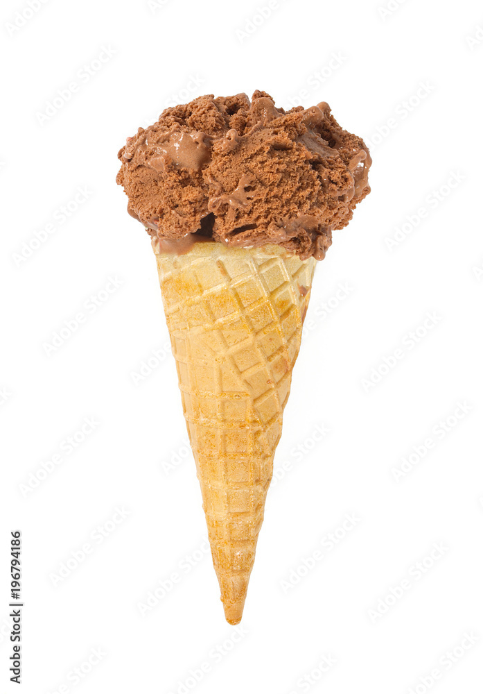 chocolate ice cream isolated