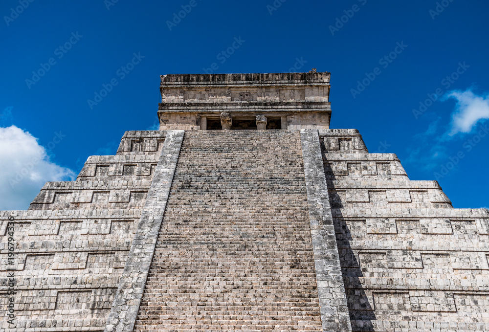 Chichen Itza, Mexico - May 17, 2017 - El Castillo in Chichen Itza, Mexico

