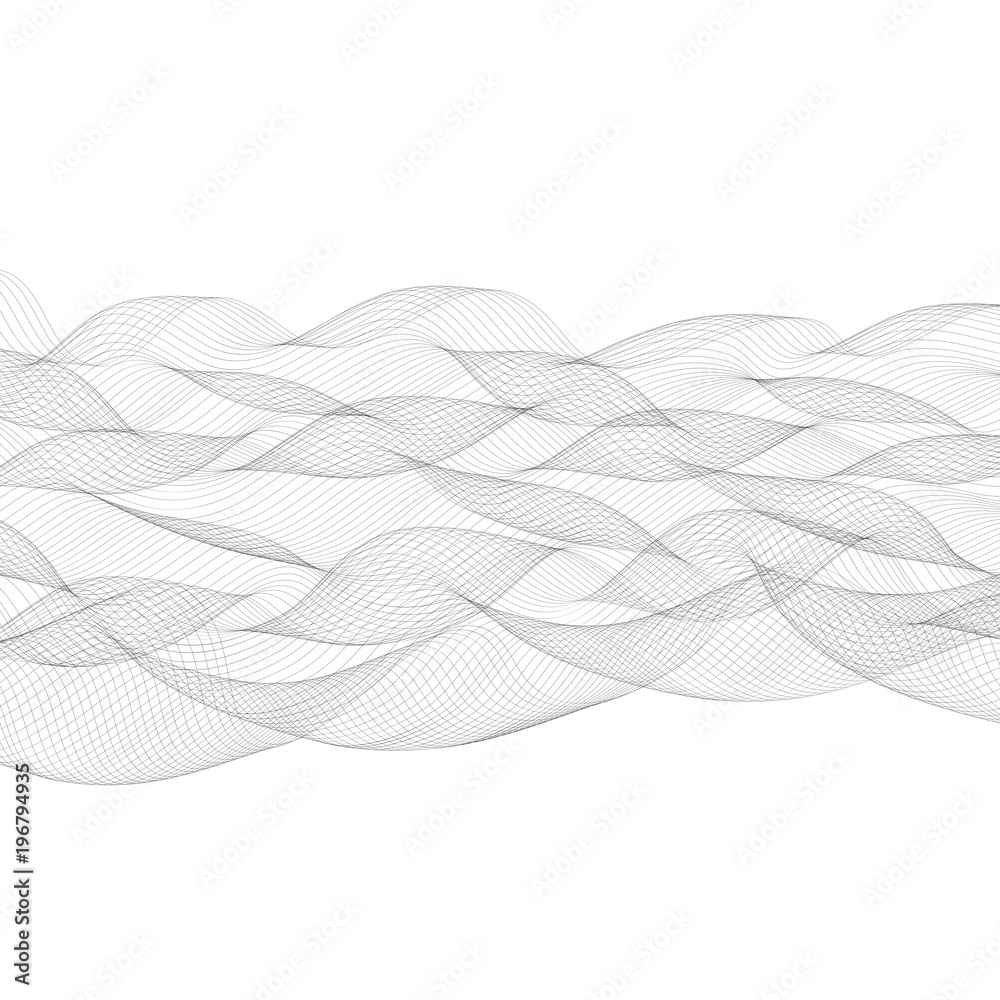Fototapeta Vector illustration. Light bright colors linear wavy lines for backdrop. Abstract background.