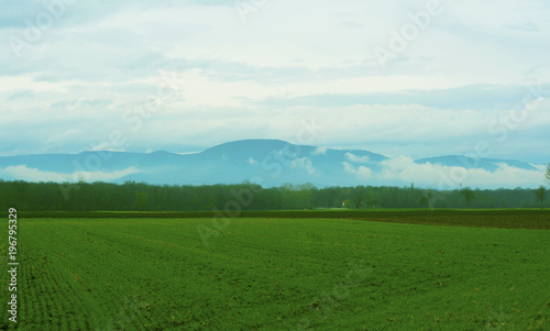 France, fields and mountains