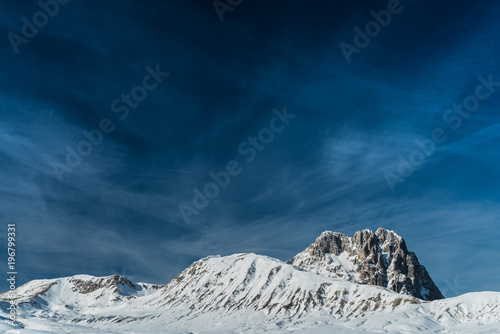 Mounts Portella and Aquila with the East Face of Gran Sasso, Campo Imperatore, L'Aquila province, Abruzzo, Italy, Europe photo