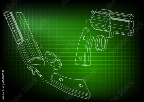 3d model of a pistol