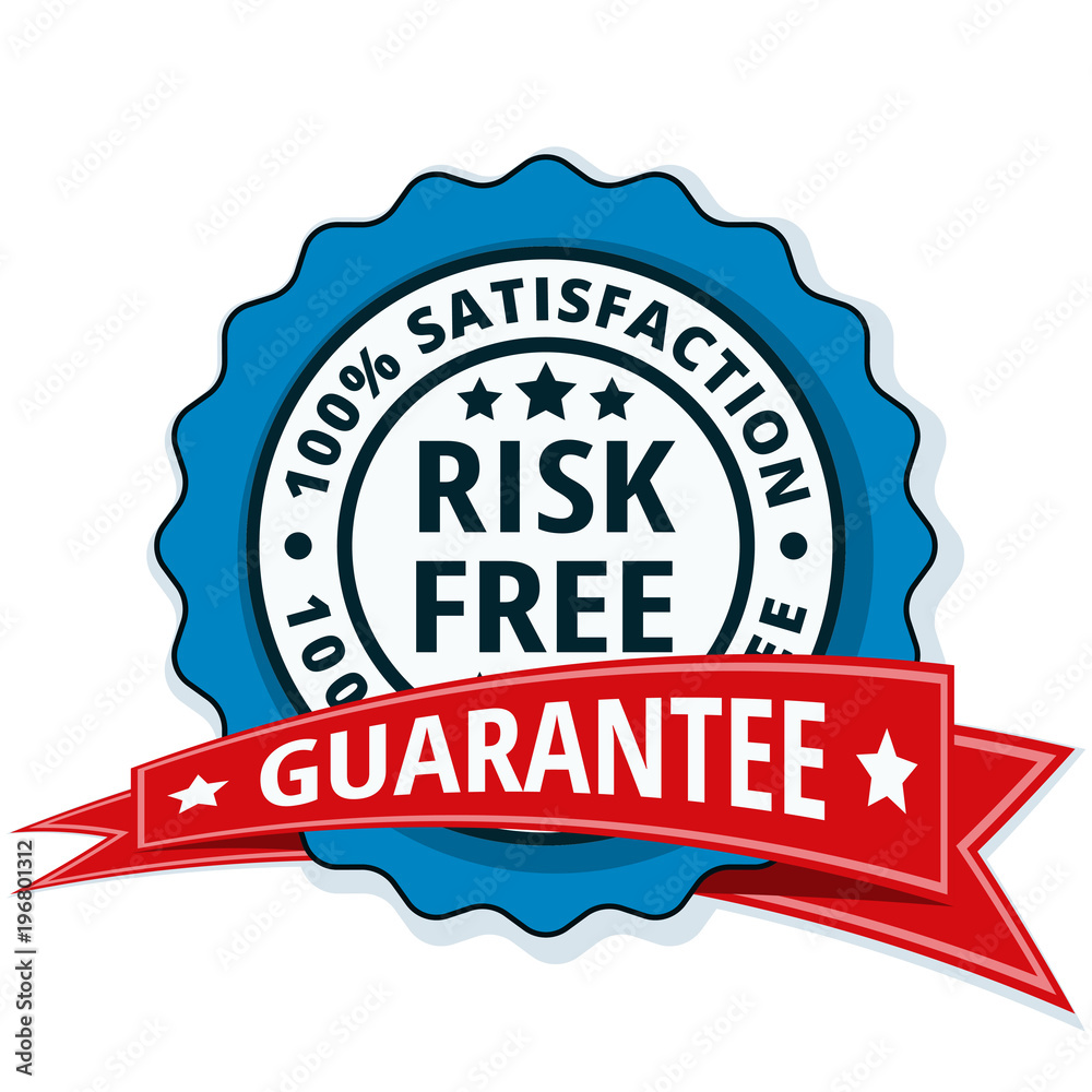Risk Free 100% Satisfaction Guarantee illustration Risk Free 100% Satisfaction Guarantee illustration