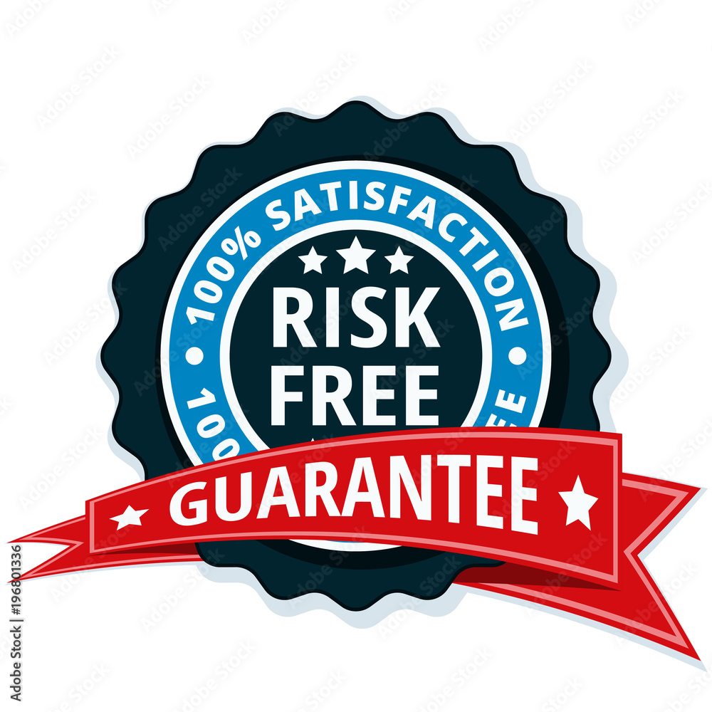 Risk Free 100% Satisfaction Guarantee illustration Risk Free 100% Satisfaction Guarantee illustration