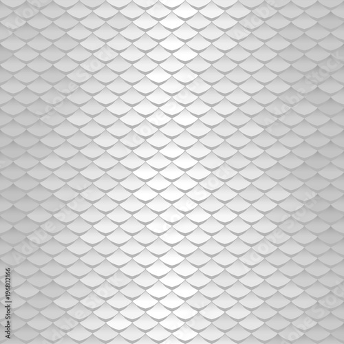 White texture. Abstract scale pattern. Roof tiles background.