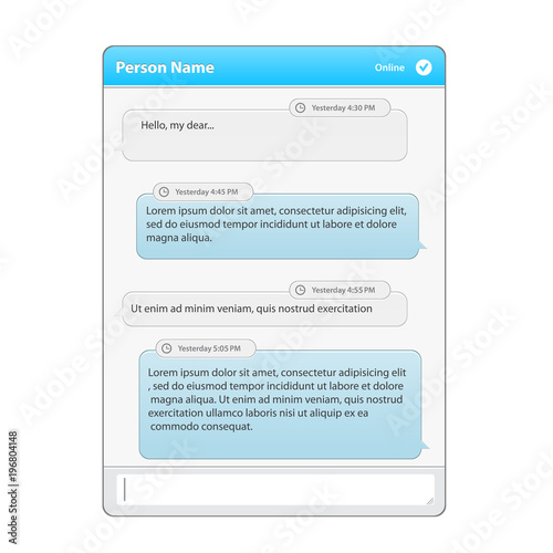 Social network Messenger concept frame Vector illustration