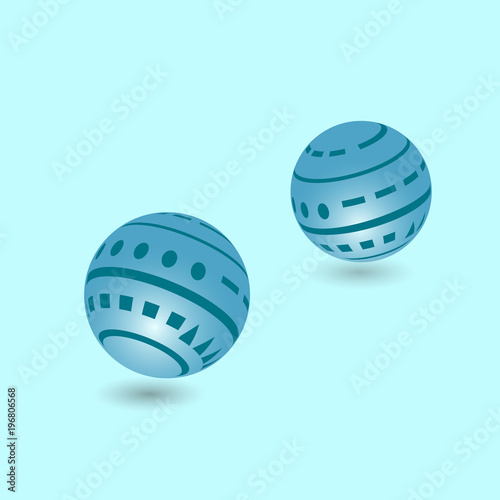 decorative blue 3d balls 