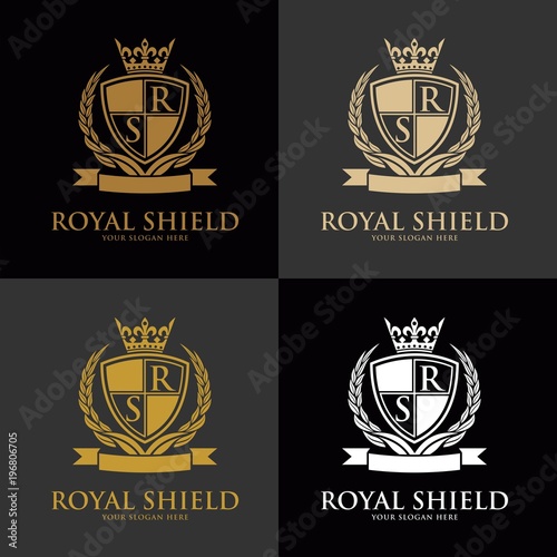 Luxury vintage crest logo. Calligraphic royal emblems and elements elegant decor. Vector crest monogram ornament for letter