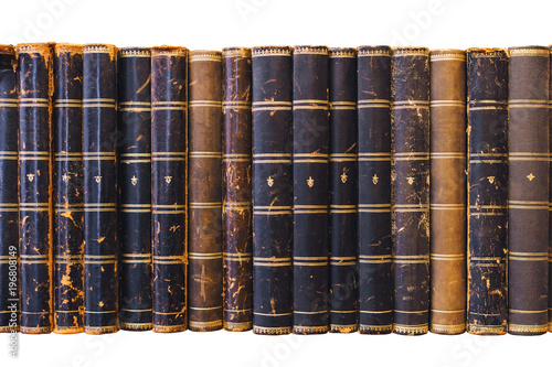 old books isolated in white background