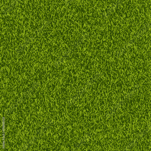 Vector green grass lawn seamless texture. Abstract spring or summer nature background. Field or meadow realistic illustration.
