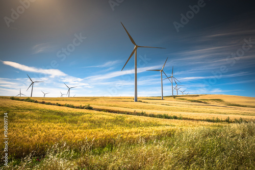 Obraz na płótnie Windmills for electric power production w salonie