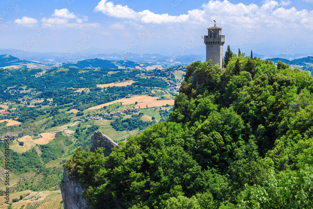 Torre del Montale, the third tower of San Marino, Italy.
