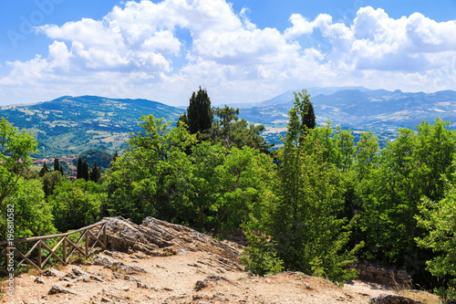 San Marino city. Scenic view from Monte Titano mountain