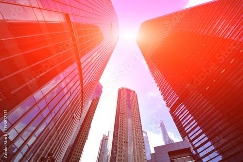 Canvas Print Shanghai world financial center skyscrapers in lujiazui group