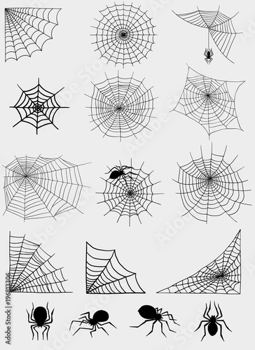 Spiders web net vector silhouette spooky nature halloween element cobweb decoration fear spooky net danger horror spider trap cobweb black silhouette decoration