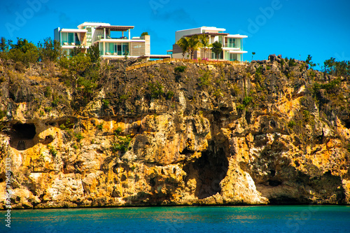 Houses with a view of the little bay in Anguilla photo