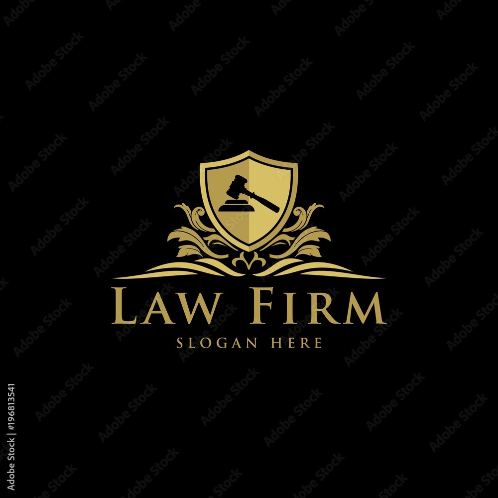 Naklejka Law Firm,Law Office, Lawyer services, Luxury vintage crest logo, Vector logo template