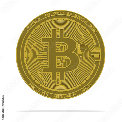 Isolated bitcoin on transparent background

