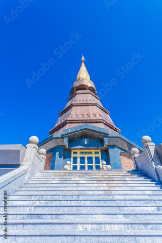 Noppamethanedol pagoda on Doi Inthanon national park Chiang Mai Thailand