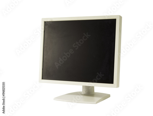 old computer monitor isolated on white background, with clipping path