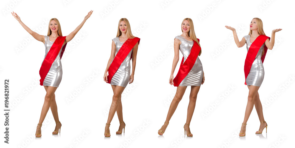 Beauty contest winner isolated on the white Beauty contest winner isolated on the white