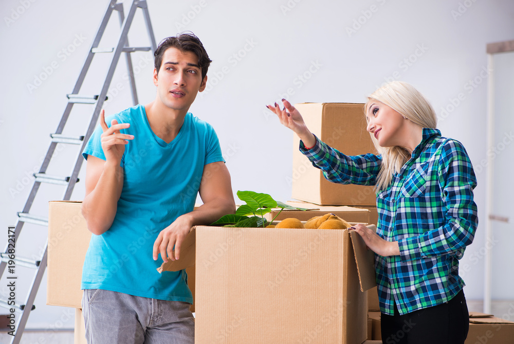 Young family moving in to new apartment Young family moving in to new apartment