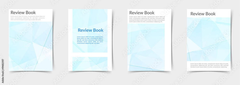 Fototapeta premium Modern blue geometrical futuristic pattern folder collection