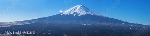 Mount Fuji panorama in blue sky, Japan