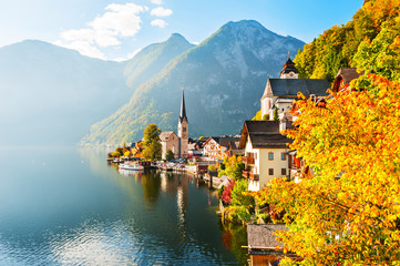 Hallstatt village in Austrian Alps