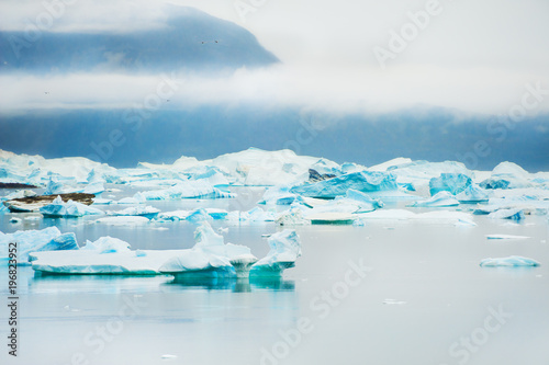 Icebergs in Saqqaq village, western Greenland