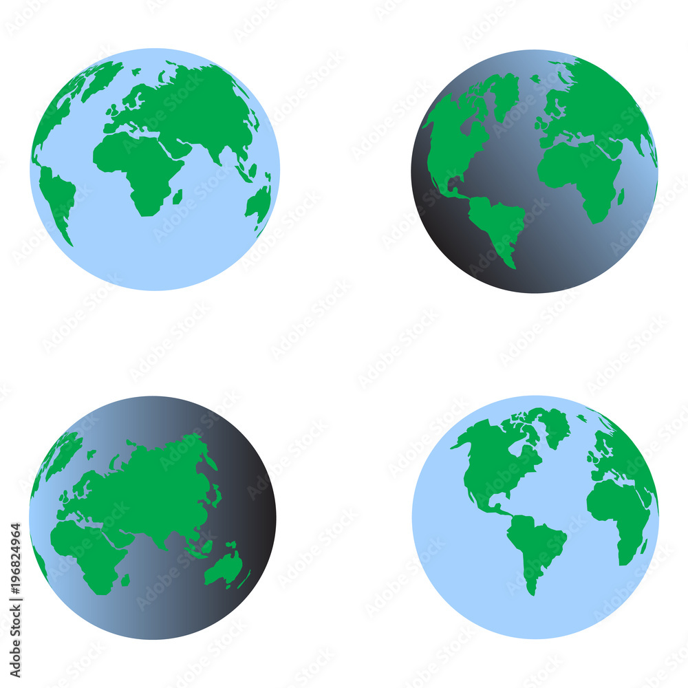 blue earth set 3d vector blue earth set 3d vector