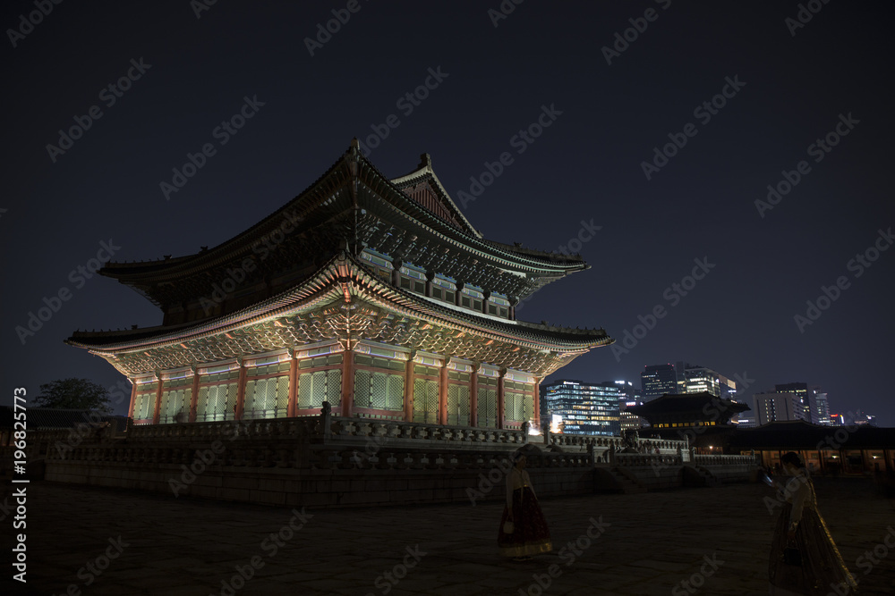 Gyeongbokgung Palace at night in Seoul,south Korea 