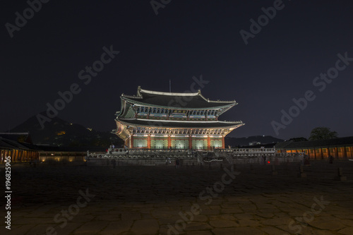 Gyeongbokgung Palace at night in Seoul,south Korea 
