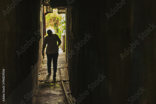 Walking in the narrow alleys