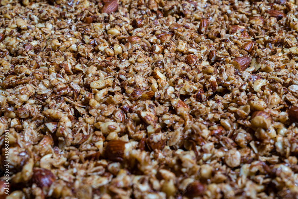 homemade granola with lots of nuts homemade granola with lots of nuts