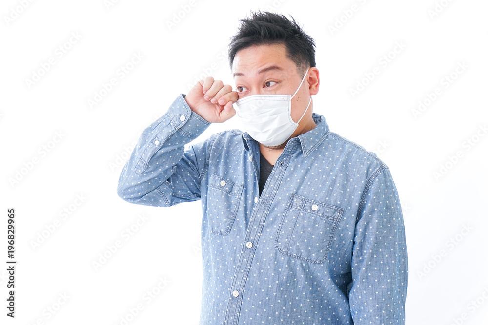 Man suffering from hay fever Man suffering from hay fever