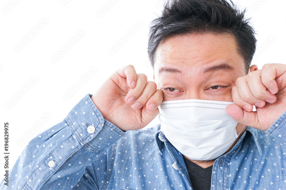 Man suffering from hay fever Man suffering from hay fever