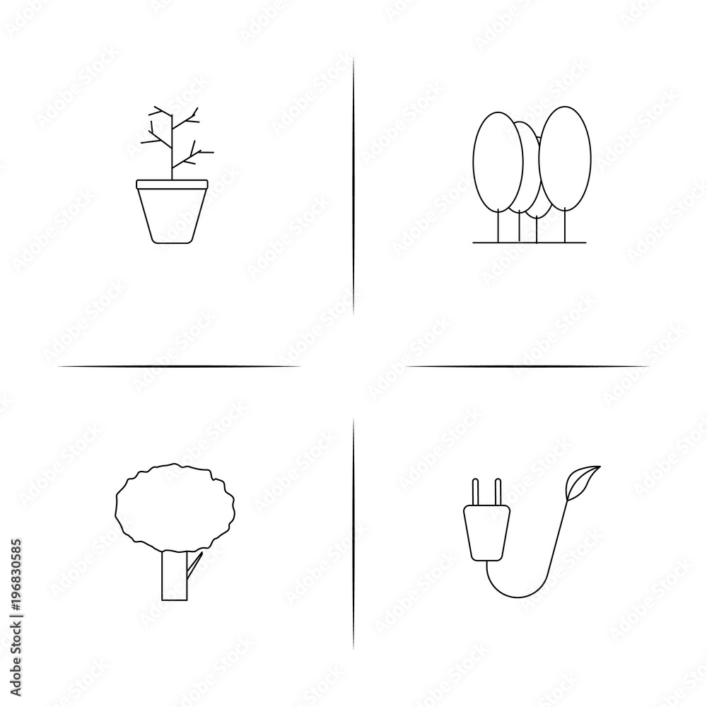 Nature simple linear icon set.Simple outline icons Nature simple linear icon set.Simple outline icons