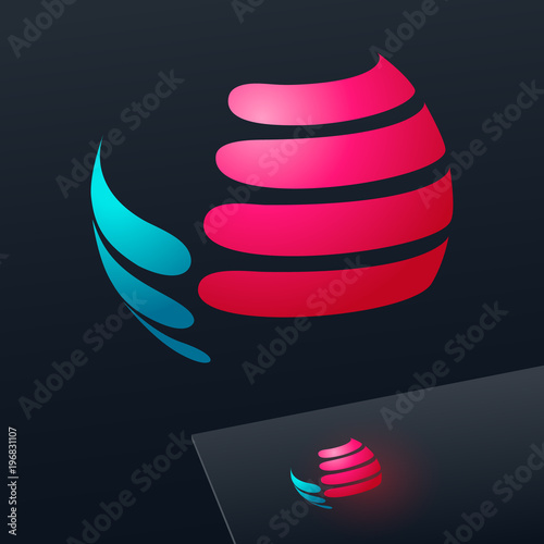 Logo design. Abstract icon, vector sign, colorful logotype for Media, Fashion, Cosmetics