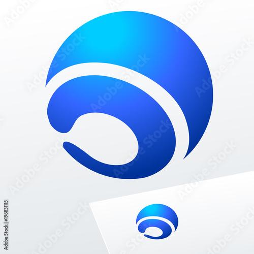 Abstract Vector Emblem in sphere shape. Logo for Business, Technology, Corporation.