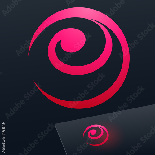Abstract Vector Emblem in sphere shape. Logo for Media, Fashion, Cosmetics