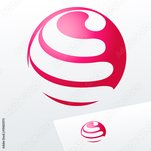 Abstract vector emblem in sphere shape. Logo for Media, Fashion, Cosmetics