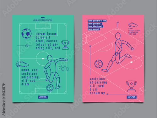 Template Sport Layout Design, Flat Design, Graphic Illustration, Football, Soccer, Vector Illustration.