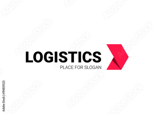 Transport logistic logo of express arrow moving forward for courier delivery or transportation and shipping service. Vector isolated arrows icon template for transport logistics company design