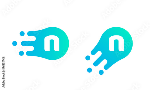 Letter N logo template of a...